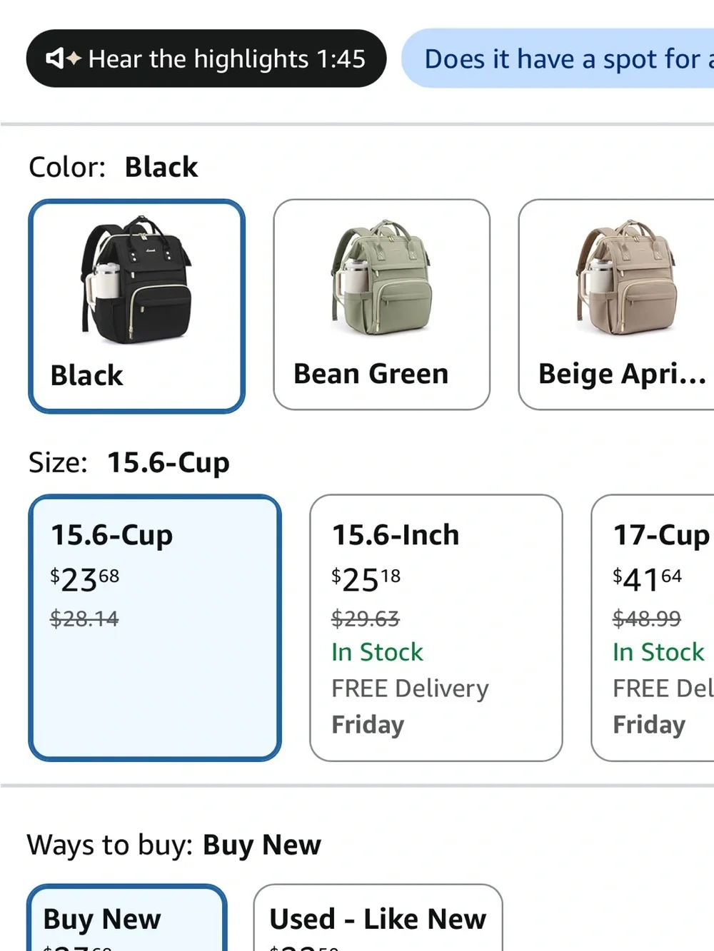 Black LOVEVOOK Backpack - Spacious Travel & Work Bag